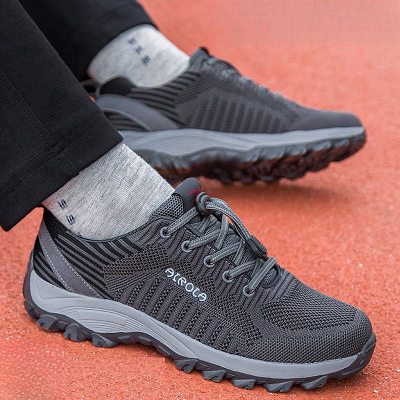 Elderly Men'S Spring Non-Slip Soft-Soled Mesh Shoes For Dad, Middle-Aged And Elderly Sports Fly-Knit Walking Shoes For Women, Lightweight - Image 2