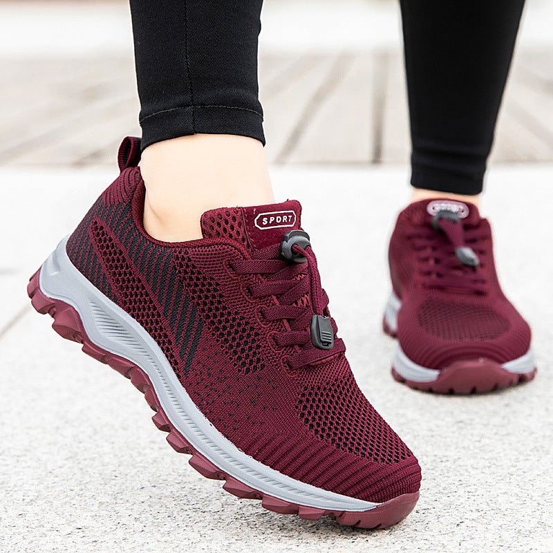 Elderly Men'S Spring Non-Slip Soft-Soled Mesh Shoes For Dad, Middle-Aged And Elderly Sports Fly-Knit Walking Shoes For Women, Lightweight - Image 4