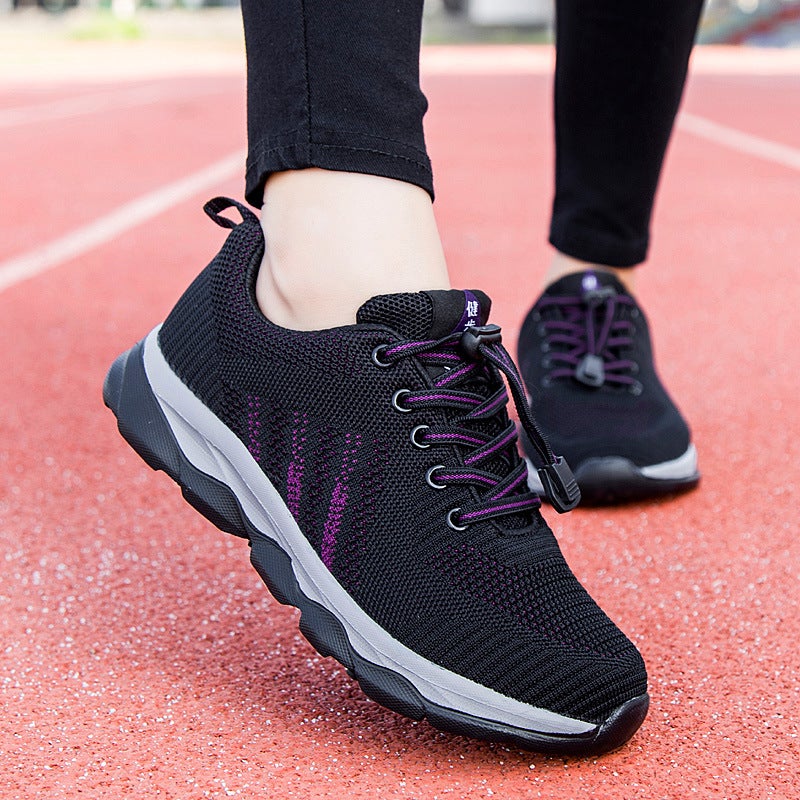 Elderly Men'S Spring Non-Slip Soft-Soled Mesh Shoes For Dad, Middle-Aged And Elderly Sports Fly-Knit Walking Shoes For Women, Lightweight - Image 3