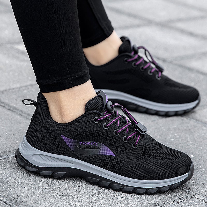 Elderly Men'S Spring Non-Slip Soft-Soled Mesh Shoes For Dad, Middle-Aged And Elderly Sports Fly-Knit Walking Shoes For Women, Lightweight - Image 5