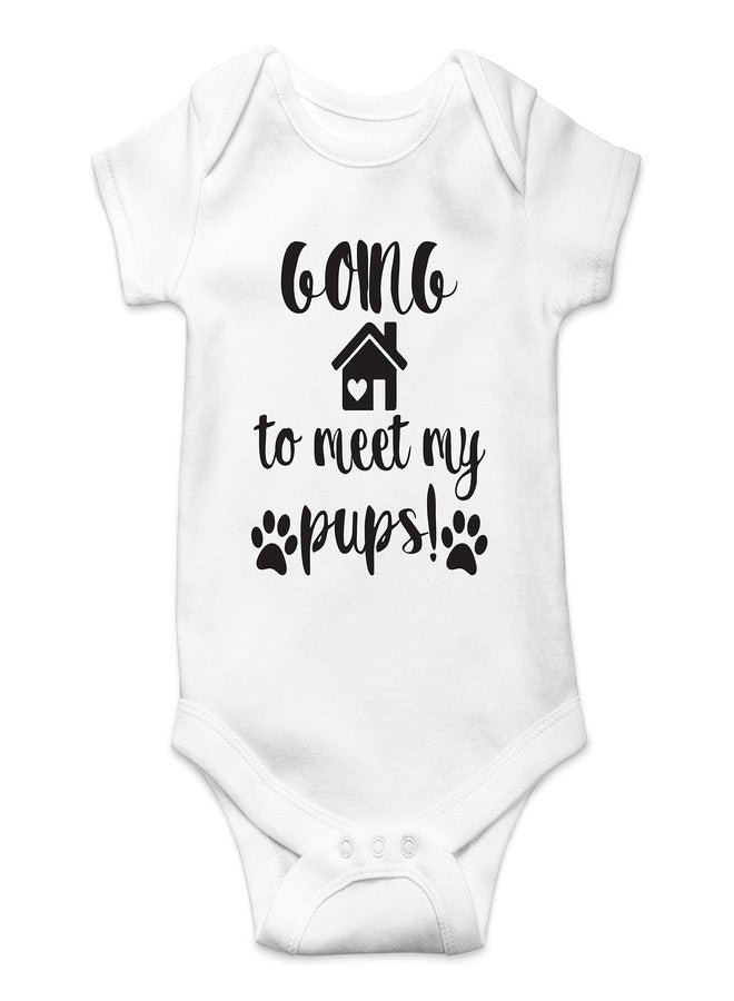 Funnwear سأقابل جروي - بدلة أطفال أساسية مضحكة - ملابس مواليد أولاد - رومبير بنات (مواليد جدد، أبيض) - Image 1