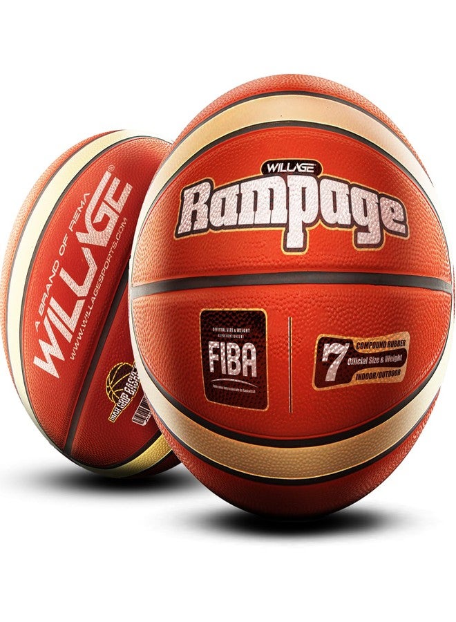 WILLAGE® Basketball | Basketball Size 7 | Professional Indoor/Outdoor Match Basketball | Rampage - Image 1