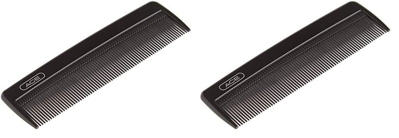 GOODY Ace Classic Bobby Pocket and Purse Hair Comb  5 Inch Black  Great for All Hair Types  Fine Comb Teeth for Thin to Medium Hair Pack of 2