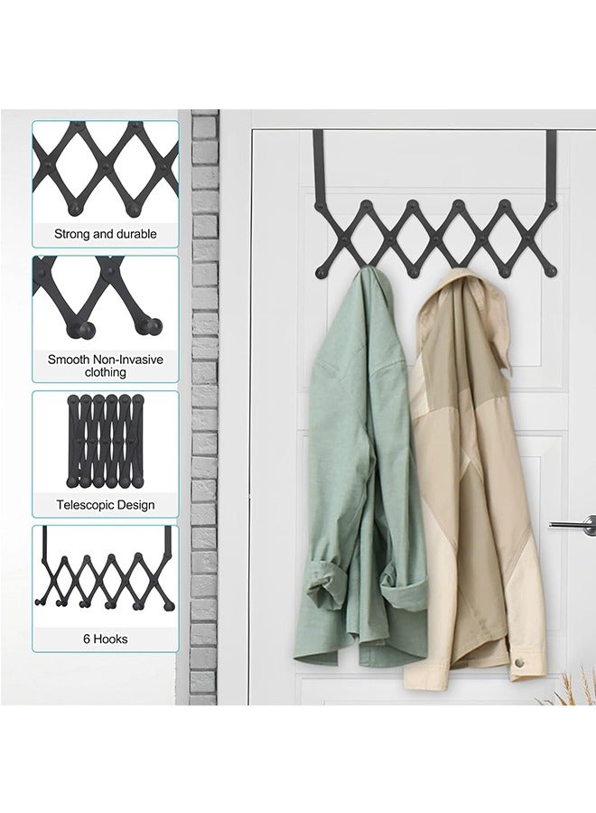 Sturdy Over The Door Hook Hanger,Expandable Door Clothes Hanger with 6 Hooks - Image 3