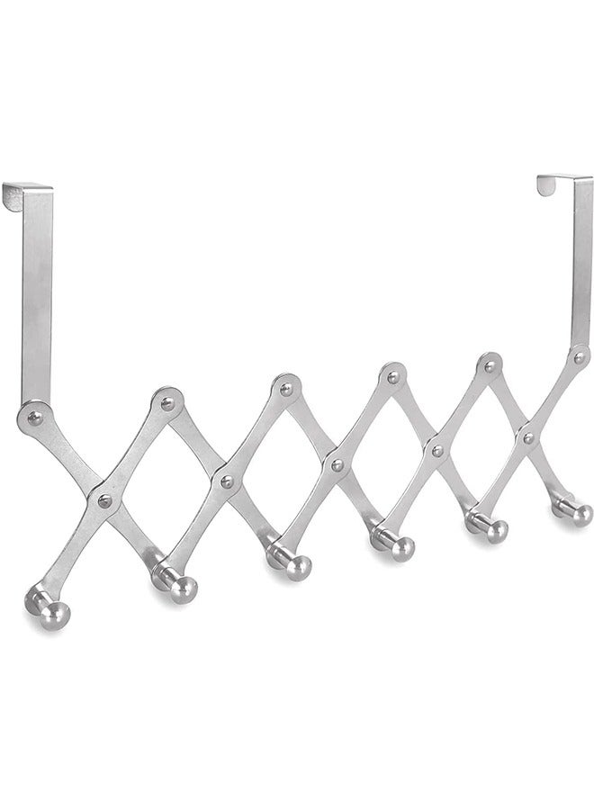 Sturdy Over The Door Hook Hanger,Expandable Door Clothes Hanger with 6 Hooks - Image 1