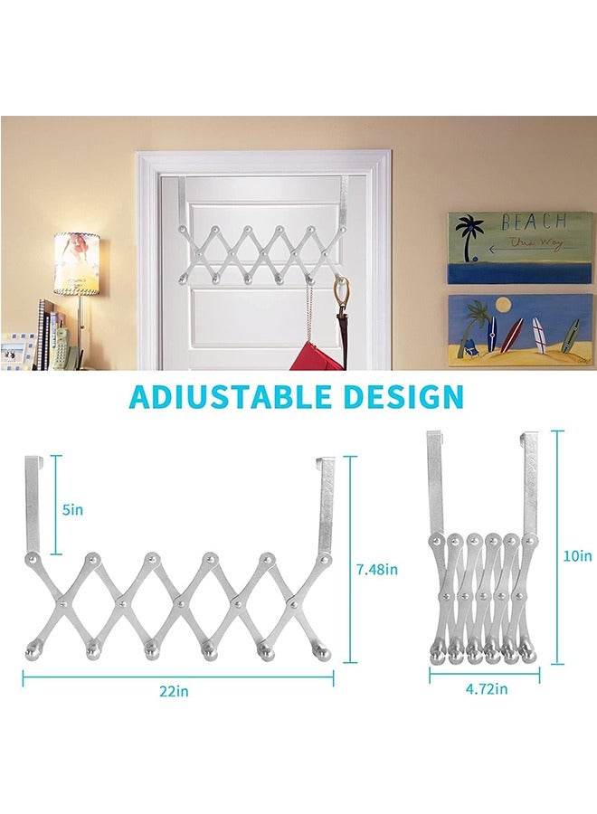 Sturdy Over The Door Hook Hanger,Expandable Door Clothes Hanger with 6 Hooks - Image 2