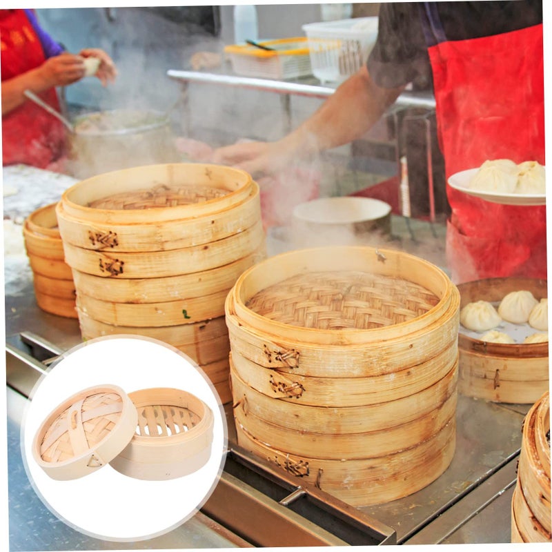 مجموعة وعاء طبخ بالبخار من الخيزران مع غطاء، مجموعة واحدة، أداة طهي للزلابية - Image 5