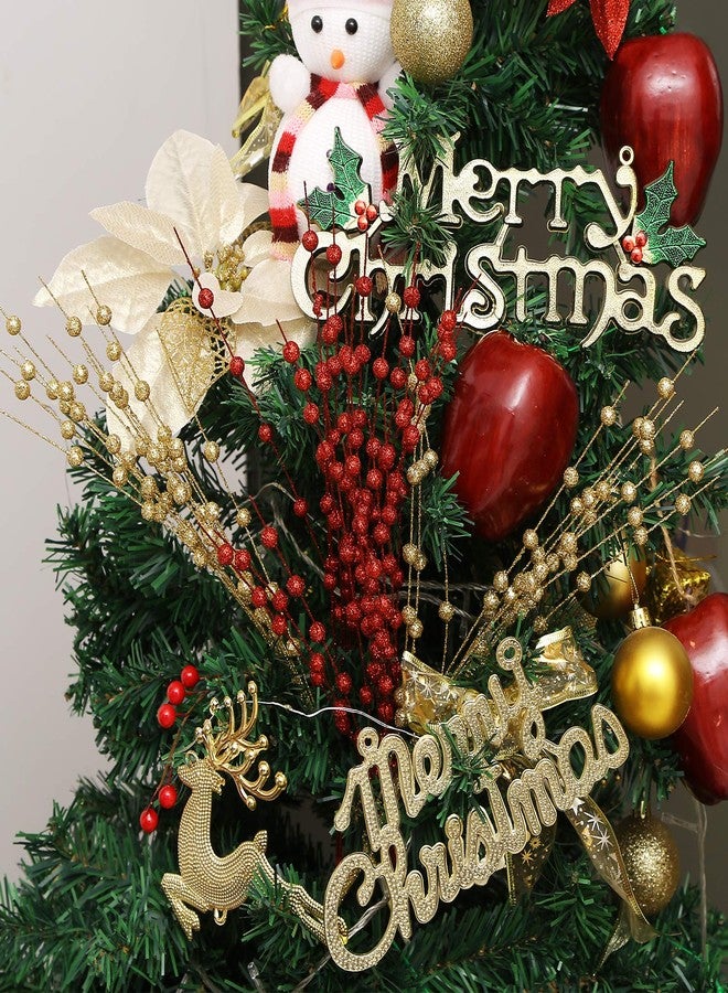 GREENTIME 10 Pack Red Artificial Glitter Berry Stem Ornaments 15.7 Inches Fake Christmas Picks Decorative Glitter Sticks for Vase Christmas Tree DIY Wreath Crafts Fireplace Decor - Image 4