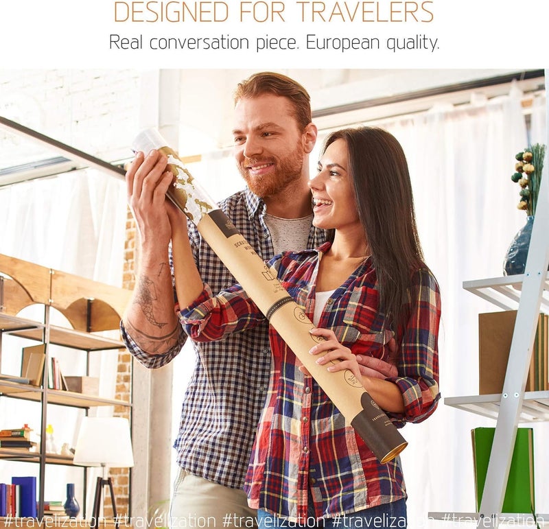 Travelization إطار حامل ملصق مغناطيسي Travelization 36 36x24 خريطة العالم القابلة للخدش مجموعة أصلية - Image 3