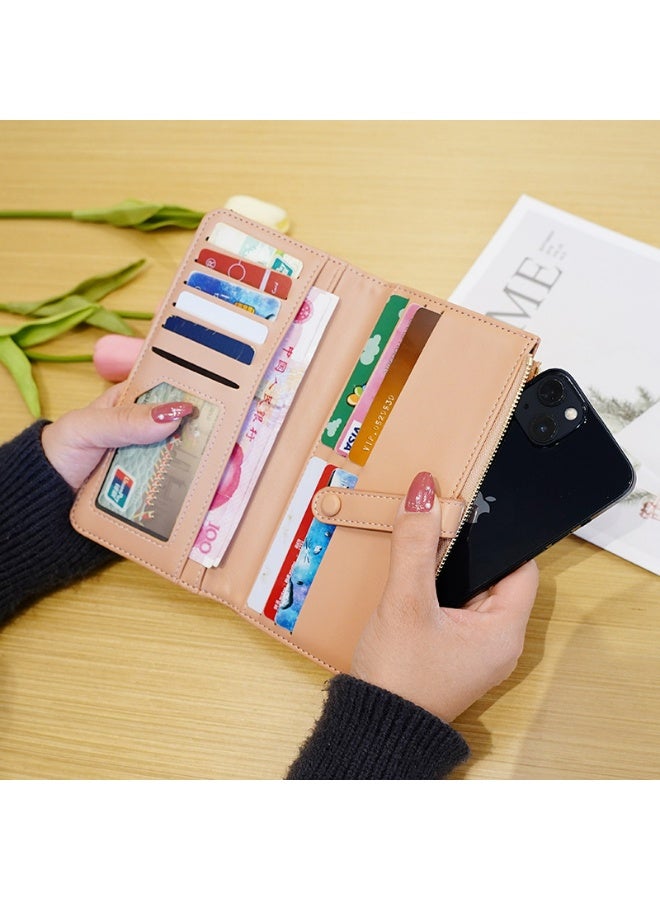 A luxurious crocodile-patterned long wallet designed for distinguished women, featuring a zipper closure. It can be used as a credit card wallet or a ladies' clutch bag, offering ample storage space and multiple card slots.  - Image 3