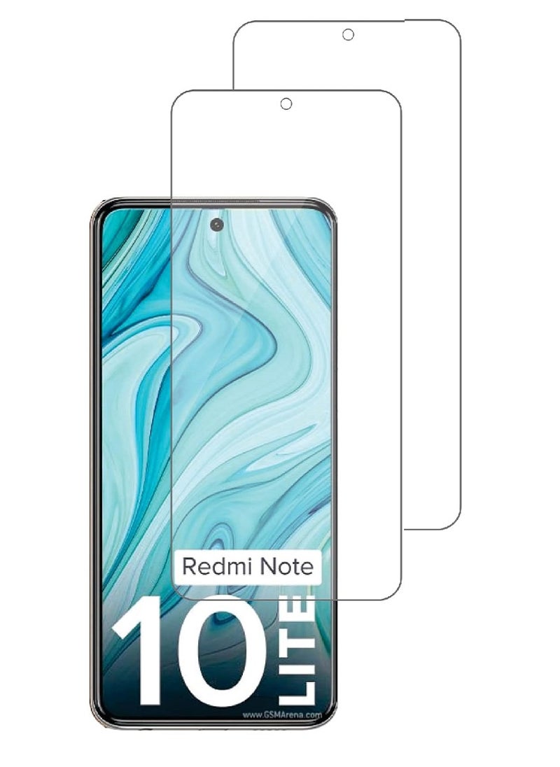 Super 2 Pieces Tempered Glass Screen Protector Clear Designed For Xiaomi Redmi Note 10 Lite Full Screen Coverage And Bubble Free - Image 1