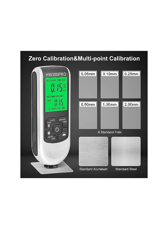 PROMASS Coating Thickness Gauge with Digital LCD Display, , Metal Coating Test Meter, Auto Measuring Range 0 to 2000um for Car Paint Tester, Small Size with Backlight Display - Image 3