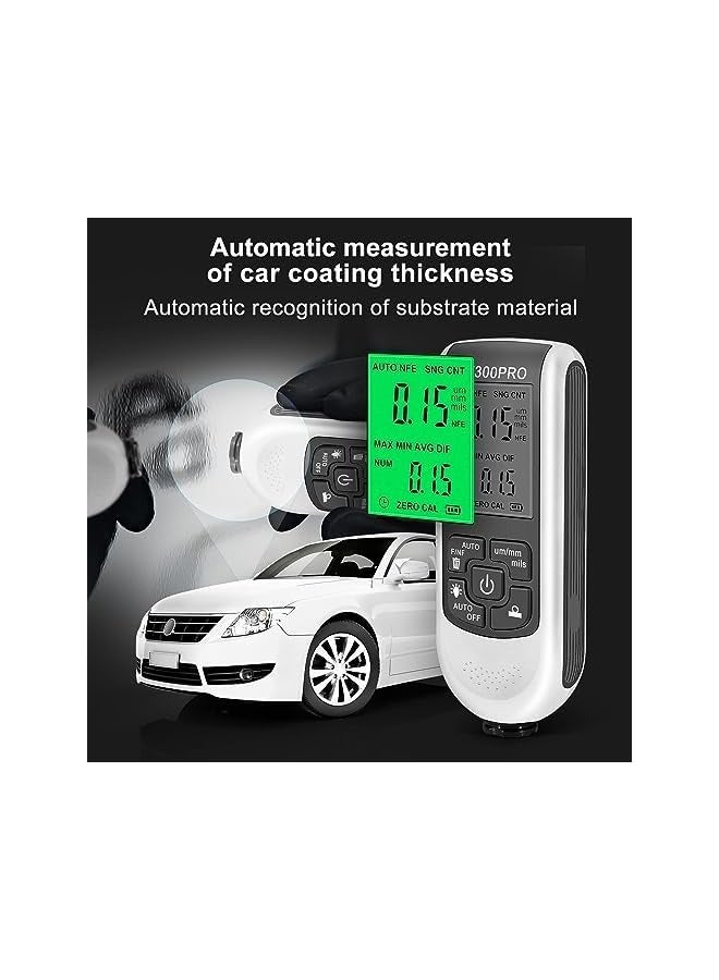 PROMASS Coating Thickness Gauge with Digital LCD Display, , Metal Coating Test Meter, Auto Measuring Range 0 to 2000um for Car Paint Tester, Small Size with Backlight Display - Image 2