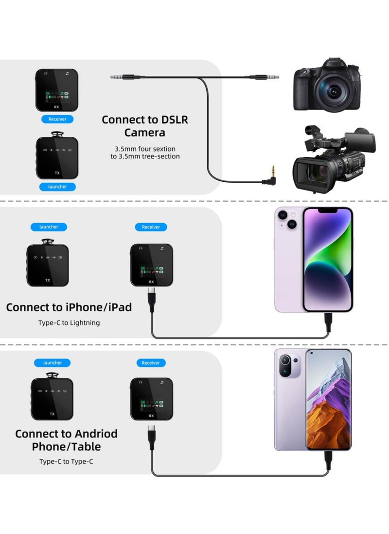 أنمي 2.4G ميكروفون لافالييه اللاسلكي (2TX+1RX)، لآيفون/أندرويد  - Image 5