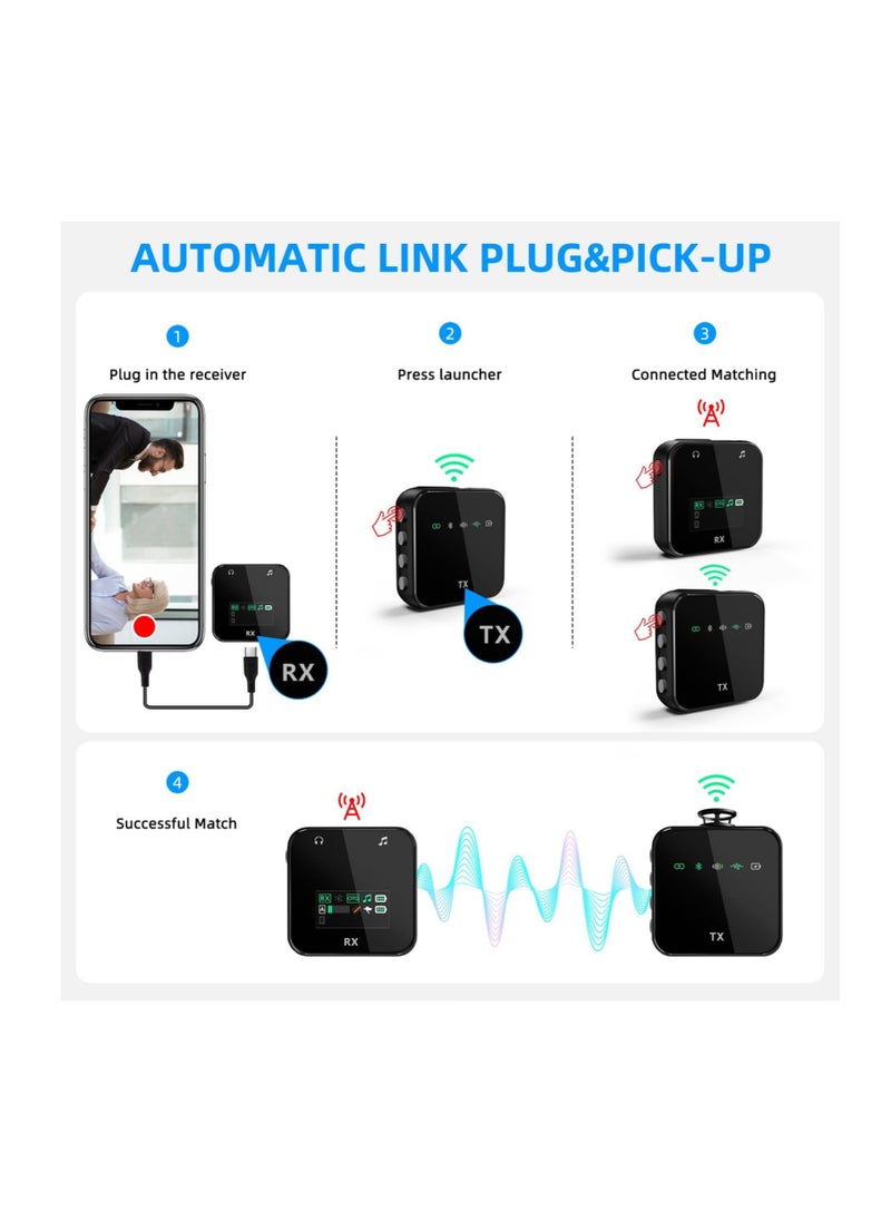أنمي 2.4G ميكروفون لافالييه اللاسلكي (2TX+1RX)، لآيفون/أندرويد  - Image 2
