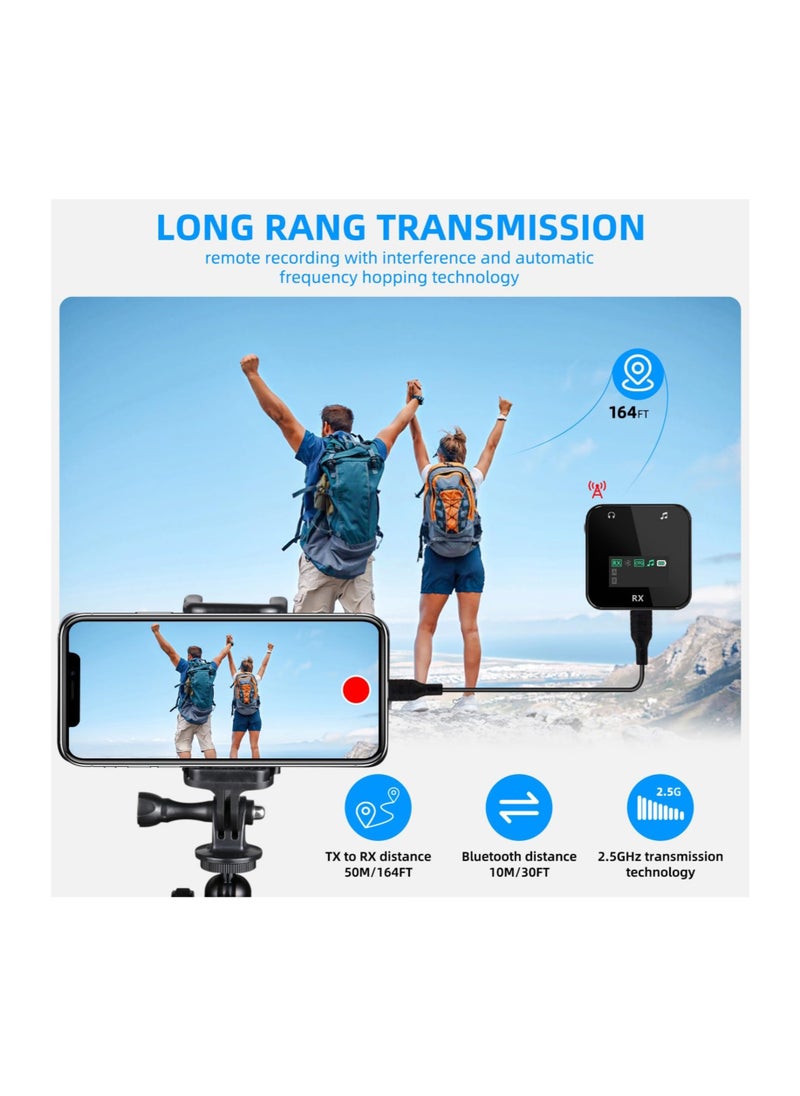 أنمي - 2.4G ميكروفون لافالييه اللاسلكي (2TX+1RX)، لآيفون/أندرويد - Image 1
