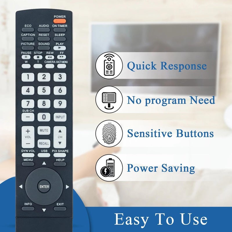 BOMAZ Replacement Remote Control for Sanyo GXEB GXEA TV DP46840 DP55441 DP40142 DP50710 DP52449 DP50749 DP50740 DP52440 LCD42E30FA DP32640 DP37840 DP42840 DP26648 DP32242 - Image 1
