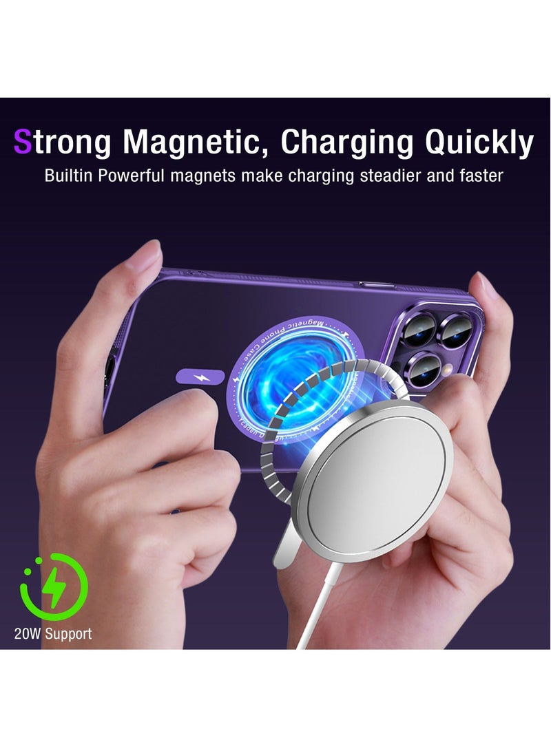 Color Fans Magnetic for iPhone 13 Pro Max Case Compatible with MagSafe Slim Protective Translucent Matte Phone Cover Matte Purple - Image 2