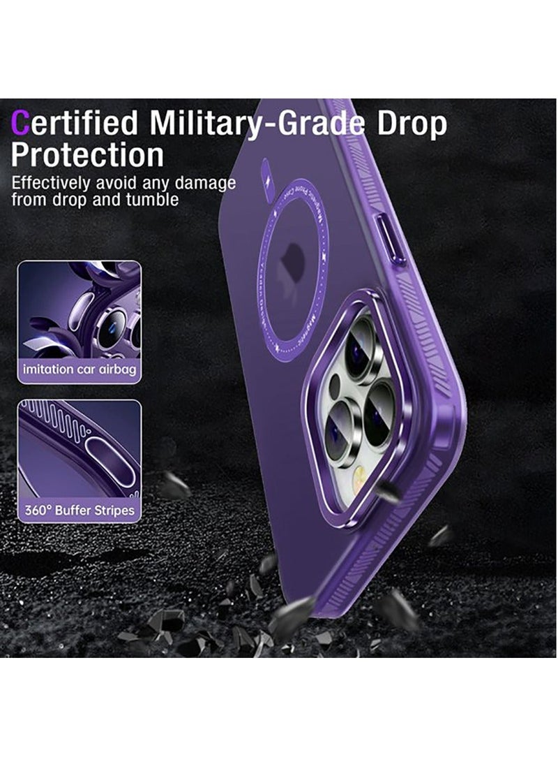 Color Fans Magnetic for iPhone 13 Pro Max Case Compatible with MagSafe Slim Protective Translucent Matte Phone Cover Matte Purple - Image 3