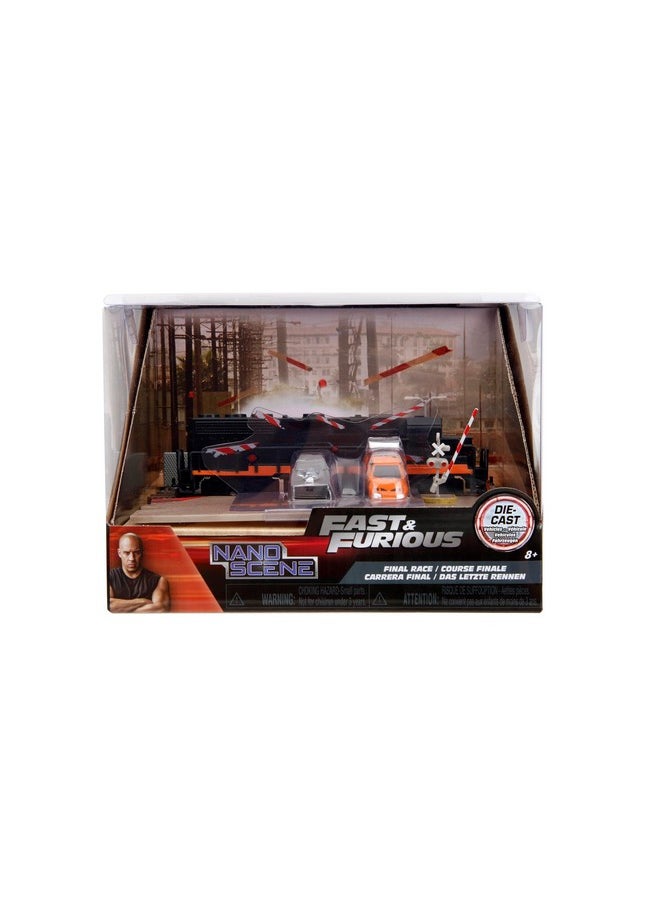 Jada Toys Fast & Furious Final Race Train Nano Scene & 2 1.65" Die-Cast Cars, Toys for Kids and Adults  - Image 5