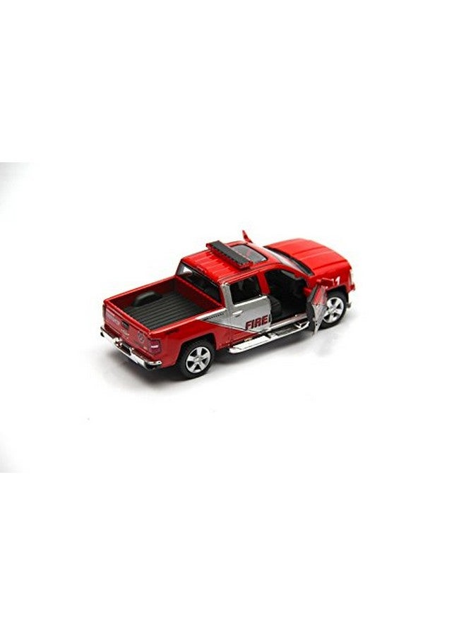 KiNSMART 2014 Chevrolet Silverado 1:46 Scale 5 Inch Police & Firefighter Pick-up Truck (2 Set) - Image 2