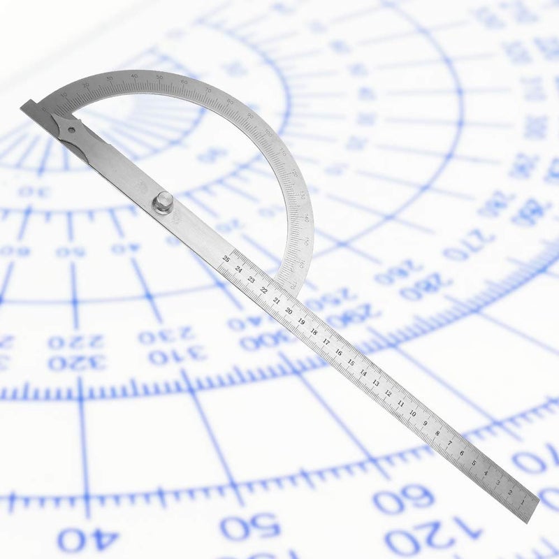 Stainless Steel Angle Protractor 0 180 Degree Goniometer Ruler with Swing Arm for Woodworking Construction - Image 2