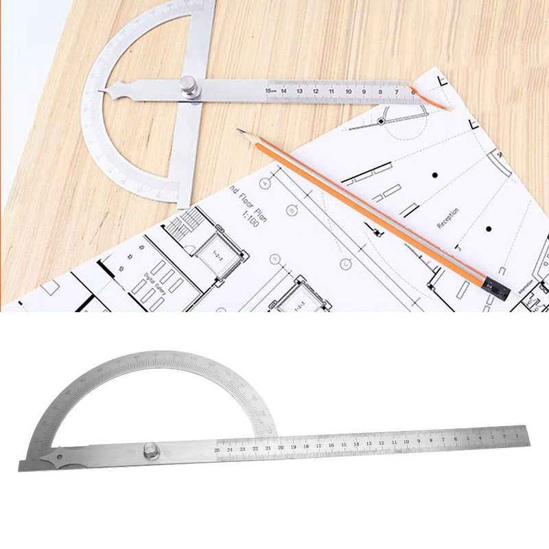 Stainless Steel Angle Protractor 0 180 Degree Goniometer Ruler with Swing Arm for Woodworking Construction - Image 3