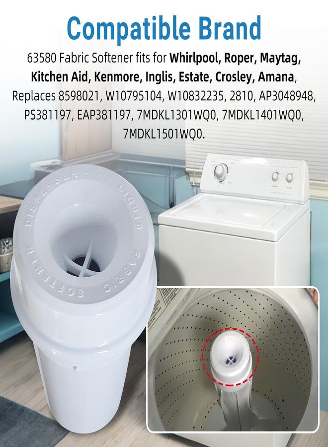 HSJAWA 63580 Washer Fabric Softener Dispenser Fits for Whirlpool Roper Maytag Kitchen Aid Kenmore Amana 8598021 Softener Dispenser Replaces W10795104 W10832235 2810 AP3048948 PS381197 EAP381197 - Image 5