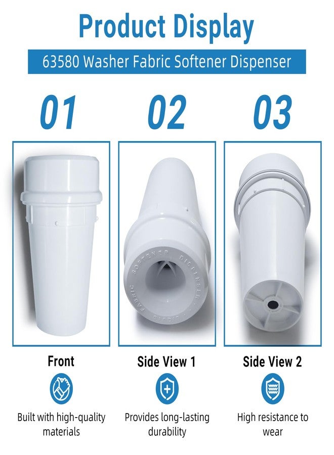 HSJAWA 63580 Washer Fabric Softener Dispenser Fits for Whirlpool Roper Maytag Kitchen Aid Kenmore Amana 8598021 Softener Dispenser Replaces W10795104 W10832235 2810 AP3048948 PS381197 EAP381197 - Image 3