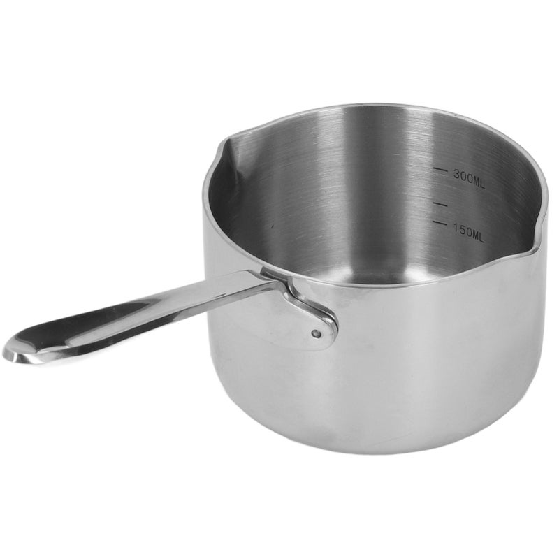 Stainless Steel Hot Milk Pot Chocolate Boiled Sugar Cheese Butter Melting Pot with Dual Pour Spouts - Image 2