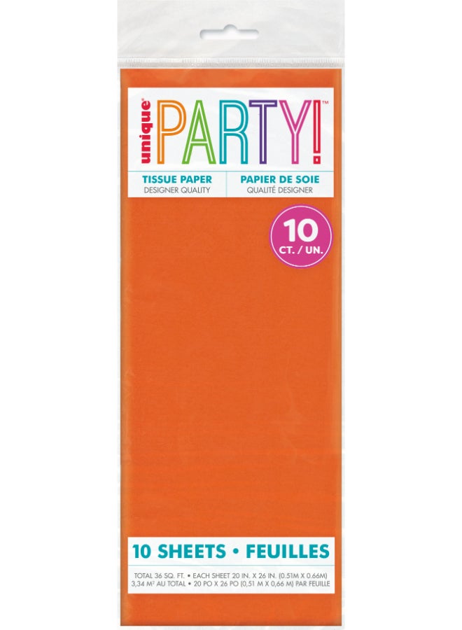 Unique 10 Orange Tissue Sheets - Image 2
