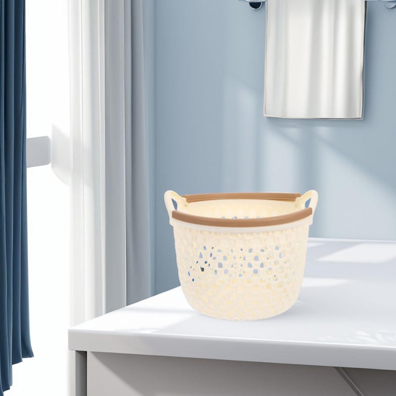 IMIKEYA Laundry Basket with Handles Hollow out Medium Size Plastic Storage Bin Waterproof Laundry Hamper for Bathroom Nursery and Blanket Storage - Image 4