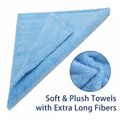 CARCAREZ Microfiber Towels for Cars, Car Drying Wash Detailing Buffing Polishing Towel with Plush Edgeless Microfiber Cloth, 450 GSM 16x16 in. Pack of 6 - Image 2