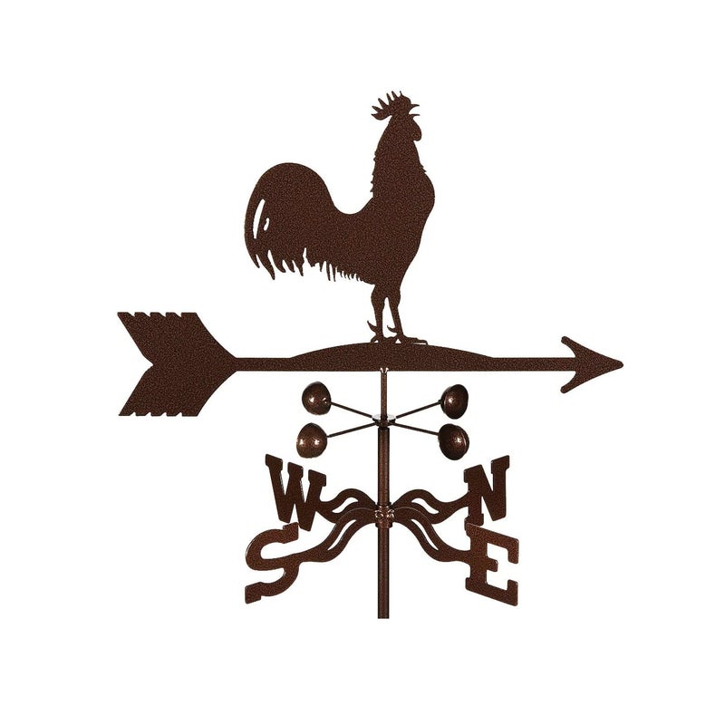 EZ Vane Steel Rooster Weathervane 21 Height Includes Metal Roof Mount Wind Cups Brackets HandCrafted and FamilyOwned Made in The USA with Triple Powder Coating Limited