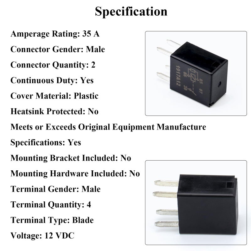 HOPUT 2pcs 4 Pin Multipurpose Relay 12088567 15328866, GM 13500114 D1786C High Power 4 Terminal 8866 8567 8385 Relay - Image 3