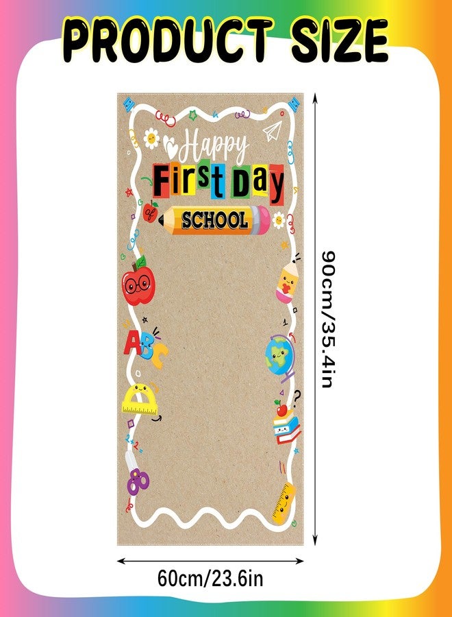 Joy Bang First Day of School Decorations, 35x23Inch First Day of School Banner Backdrop Photo Booth Props Welcome Back to School Decorations Party Supplies for Kindergarten Classroom Home Wall Door - Image 2