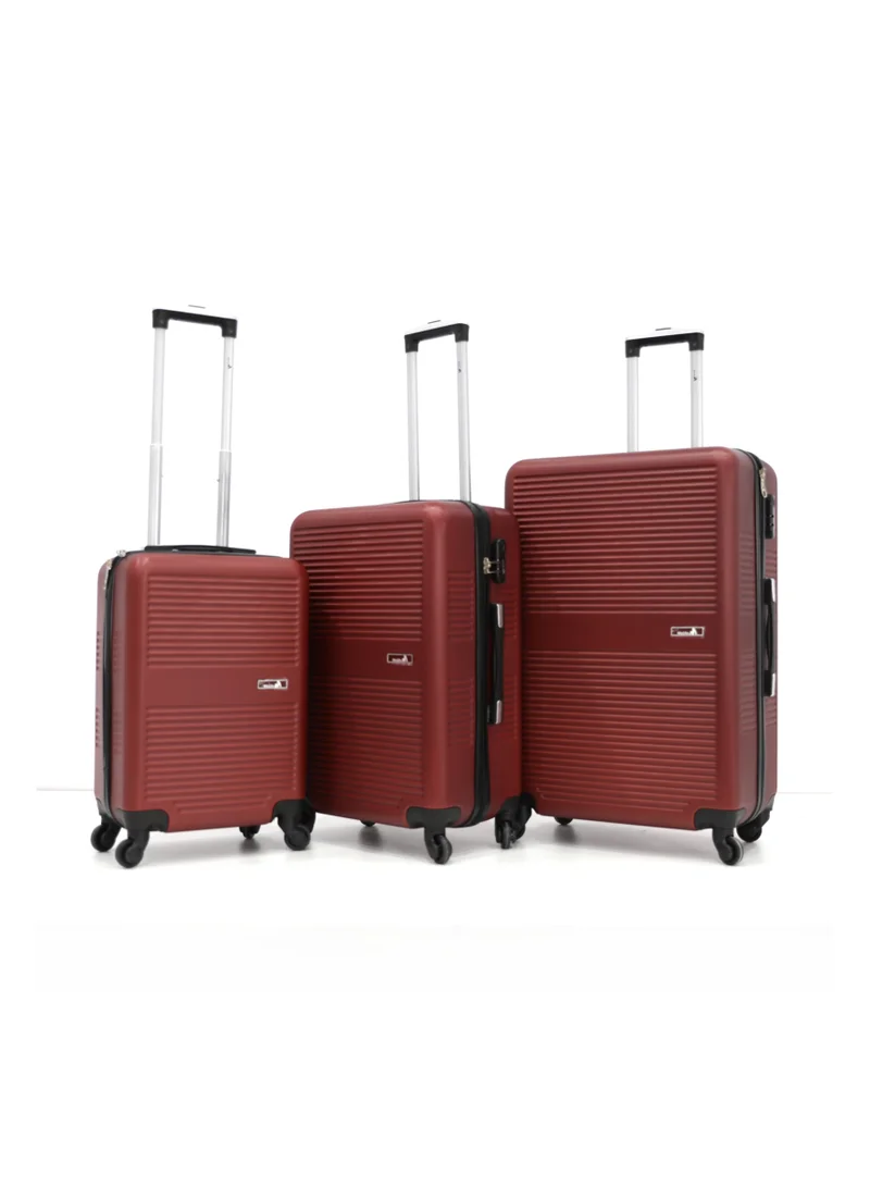 ميلايف Hardshell Luggage Trolley Bag 3 Pieces Set With Spinner Wheels,Burgundy (S-20inch,M-24inch,L-28inch)