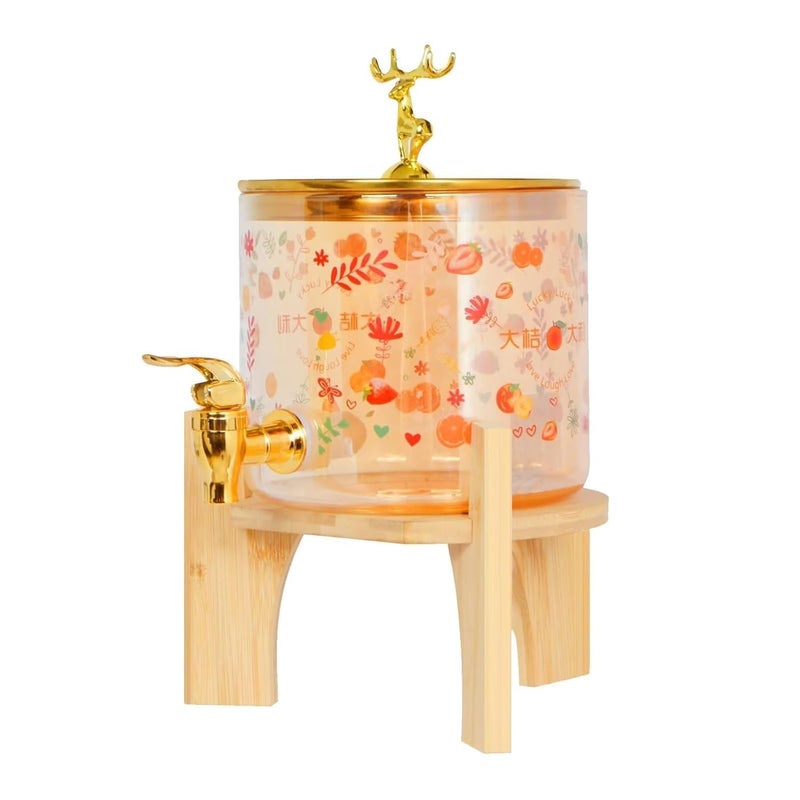 Gauvriko 26 L Glass Beverage Dispenser with Tap Gold Finish Ideal for Parties Weddings Sun Tea Lemonade Picnics Social Events - Image 3