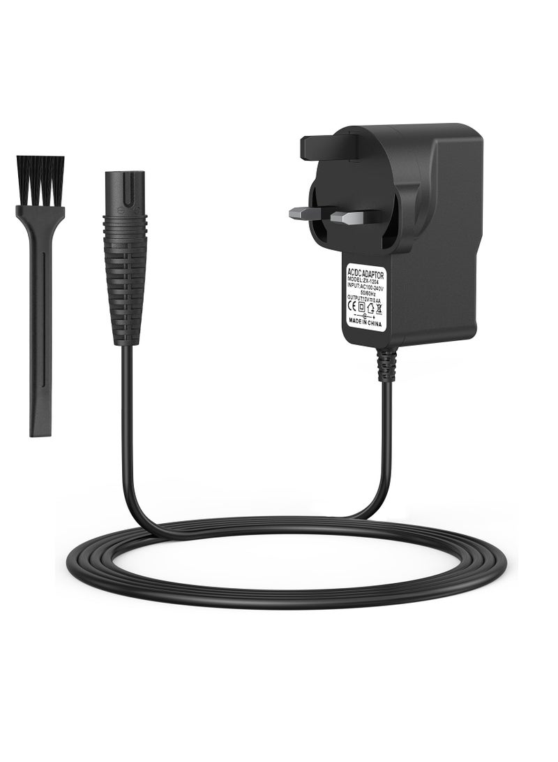 VIUAUAX 12V Shaver Charger Cable for Braun Series 1, 3, 5, 7, 9 Trimmer Beard 3 Pin Chargers Power Lead 5544, 5409, 7220, 5377, Epilator Silk-Epil 9, 7, 5, Razor(Light/Brush)  - Image 1