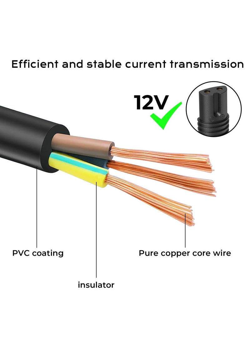 VIUAUAX 12V Shaver Charger Cable for Braun Series 1, 3, 5, 7, 9 Trimmer Beard 3 Pin Chargers Power Lead 5544, 5409, 7220, 5377, Epilator Silk-Epil 9, 7, 5, Razor(Light/Brush)  - Image 2
