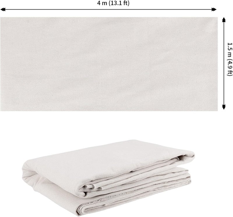 JAPCHET 59 x 157 Inches 4 Yards Natural Linen Needlework Fabric Pure Linen Embroidery Fabric Cloth by The Yard for Needlework Crafts Bags Garments Tablecloths - Image 2