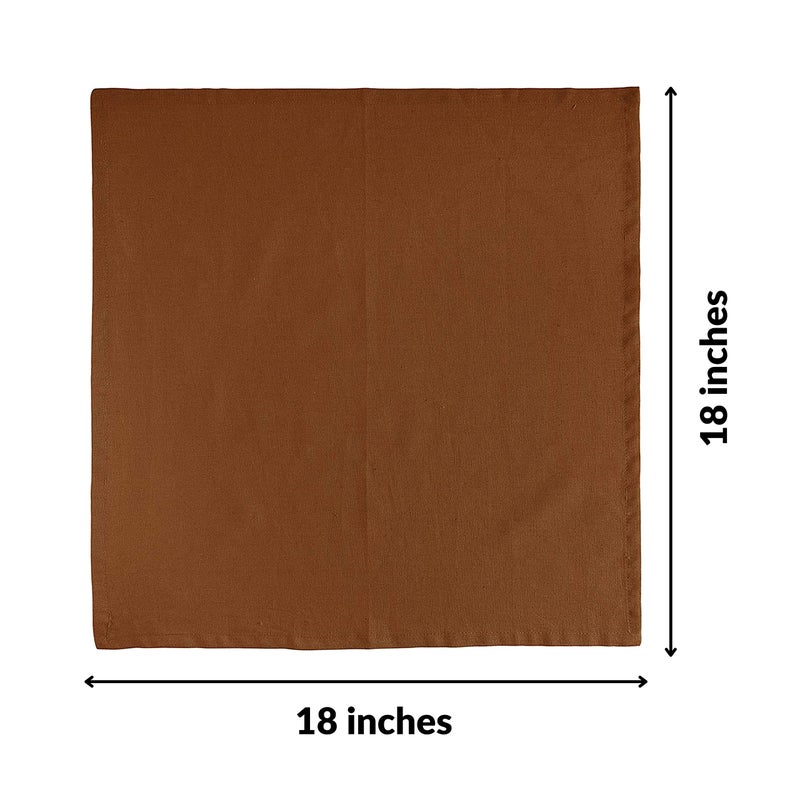 FINGERCRAFT Fingercraft Dinner Cloth Napkins in Cotton Linen Blend Fabric 12 Pack Easter Special  Premium Quality  Mitered Corners for Every Day Use Napkins are Pre Shrunk and Good Absorbency Color Brown  - Image 4