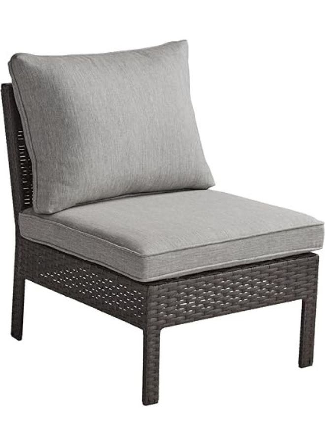 Harmony Home - Harmony Home 4-Piece Outdoor Patio Furniture Set, 170x150x85 cm, Woven Rattan Chairs with Grey Cushions & Centre Table, Weather-Resistant, Brown - Image 1