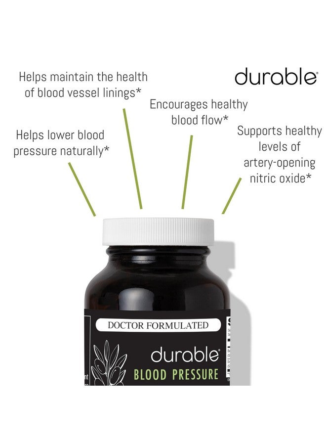 Durable Blood Pressure - Benolea Olive Leaf & Enovita Grape Seed Extract, Two-in-One Formula, Boosts Nitric Oxide, Supports Vascular Health, Made in USA, Doctor-Formulated (60 Count (Pack of 3))