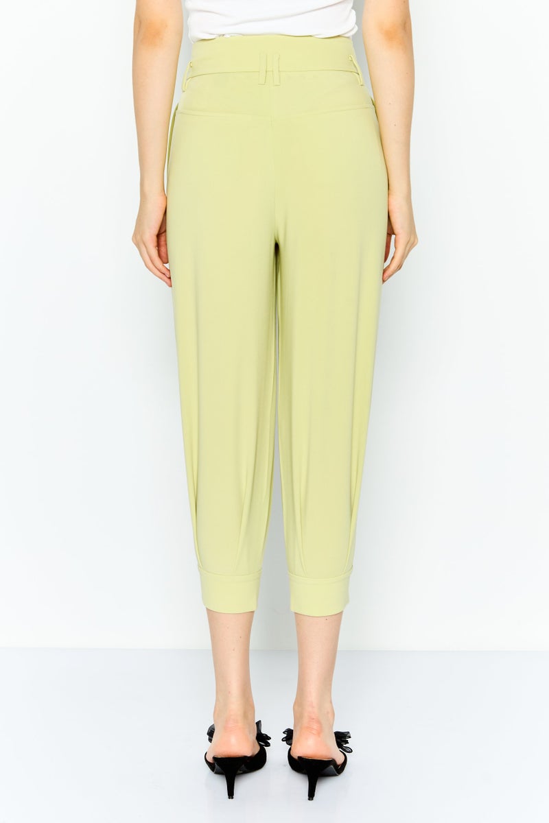 ONLY Women Regular Fit Solid Tapered Pants, Mint Green  - Image 4