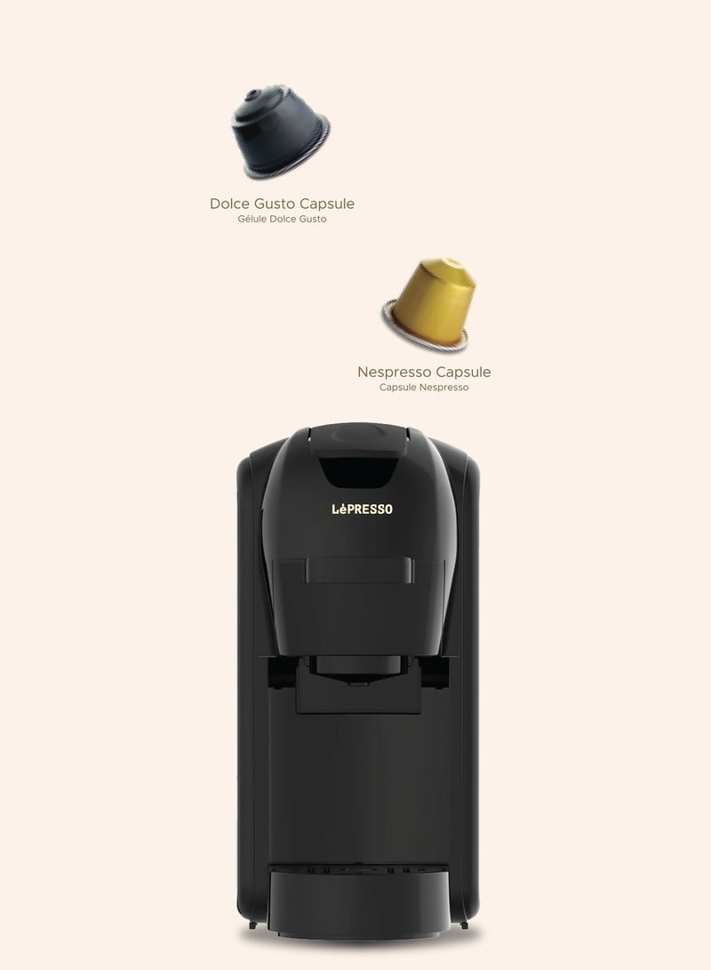 LePRESSO LePresso Lieto 3 in 1 Multi Capsule (Nespresso, Dolce Gusto, Powder) Coffee Machine with 19 Bar Pump & Smart Brewing System / 600 ml Water Tank / Espresso Maker / Coffee Maker - Black - Image 2