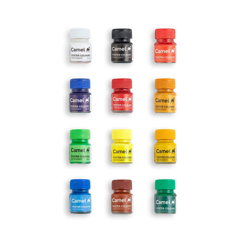 Camlin Camel Student Poster Color - 10ml each, 12 Shades - Image 2