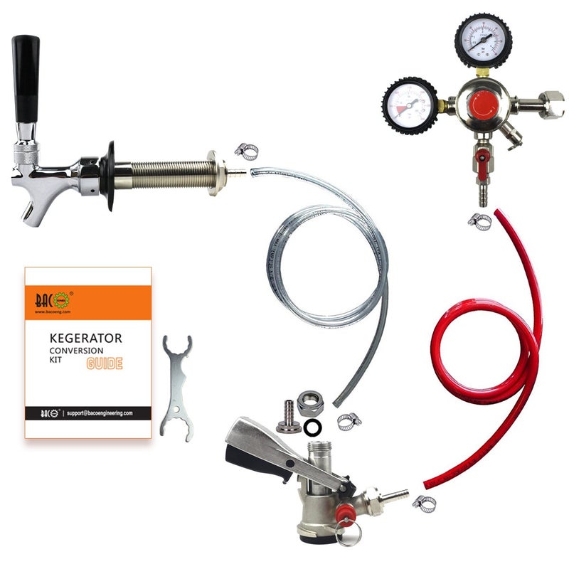 BACOENG 1Tap Kegerator Kit Complete Beer Tap Kit for Refrigerator with Stainless Steel Tap Probe and Hose  Parts Keg Tap Kit for Home Bars Parties Commercial Use