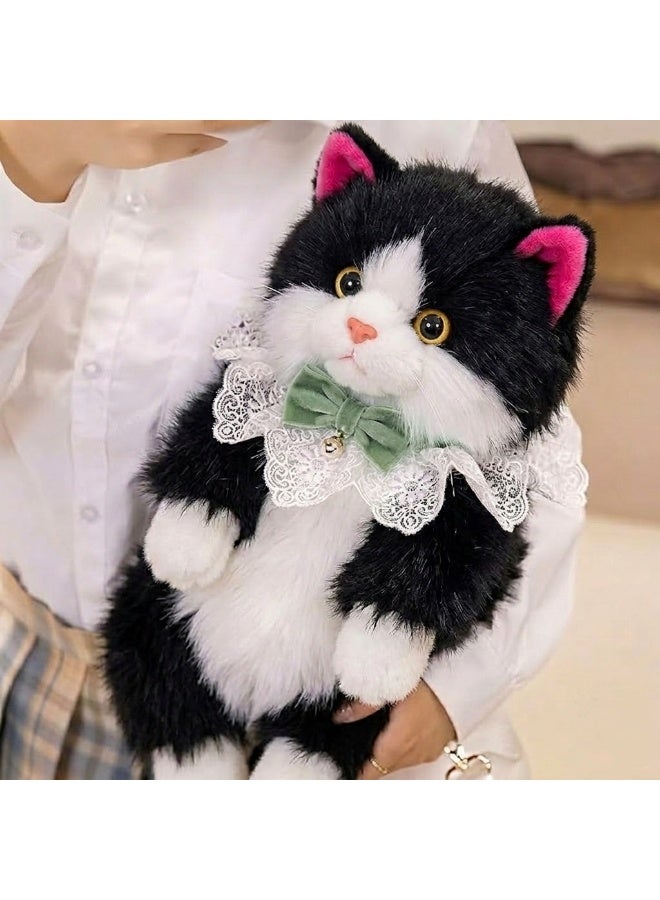 Kiddoz Realistic Cat Plush Backpack with Adjustable Straps & Zipper Closure - Black | Faux Fur Animal Backpack, Suitable for daily use and casual fashion, Travel, Cat Lovers, Birthday Gifts, New Year Gifts - Image 2