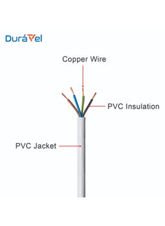 Duravel Duravel 4-Core Electrical Cable, White PVC Insulated Power Wire, Flexible Copper Conductors (4 CORE 50 METER, 1.5MM)  - Image 2